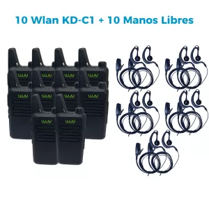 10 Radio portatil Wln KD-C1 + 10 Manos Libres