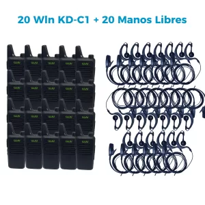 20 Radio portatil Wln KD-C1 + 20 Manos Libres